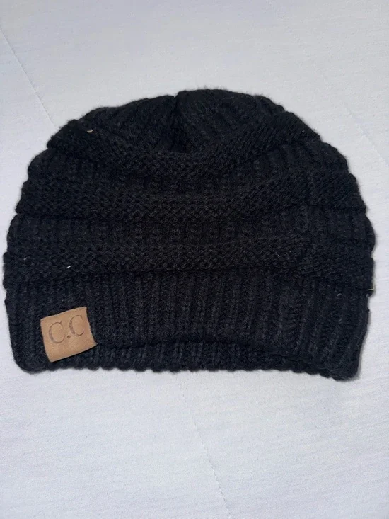 C.C Knit Beanie Set - Cream, Black, Brown, Speckled Taupe - Picture 5 of 5